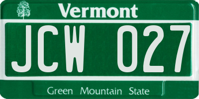 VT license plate JCW027