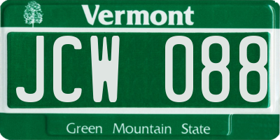 VT license plate JCW088