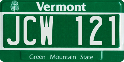 VT license plate JCW121