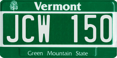 VT license plate JCW150