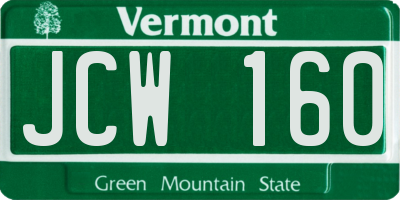 VT license plate JCW160