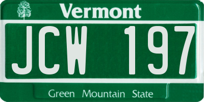 VT license plate JCW197