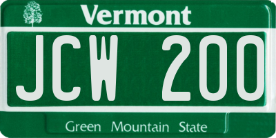 VT license plate JCW200