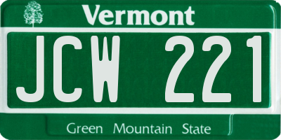 VT license plate JCW221
