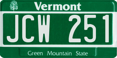 VT license plate JCW251
