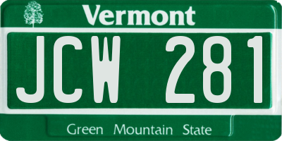 VT license plate JCW281