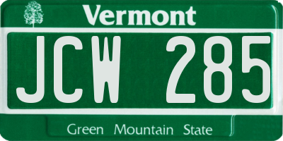 VT license plate JCW285