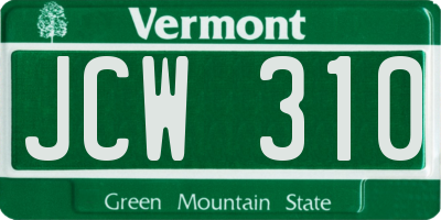 VT license plate JCW310