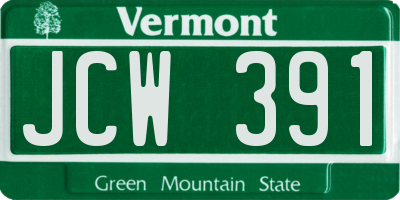 VT license plate JCW391
