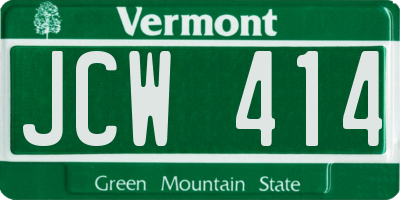 VT license plate JCW414