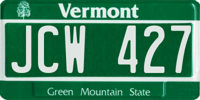 VT license plate JCW427