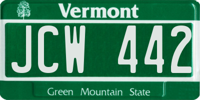 VT license plate JCW442
