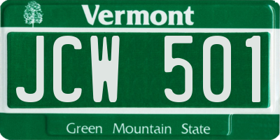 VT license plate JCW501