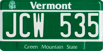 VT license plate JCW535