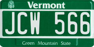 VT license plate JCW566