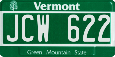 VT license plate JCW622