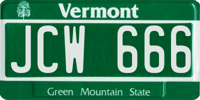 VT license plate JCW666
