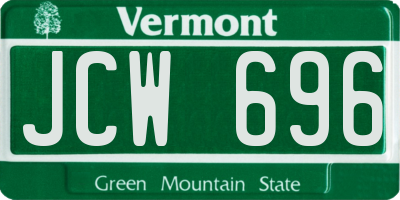 VT license plate JCW696