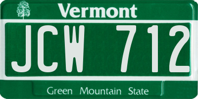 VT license plate JCW712