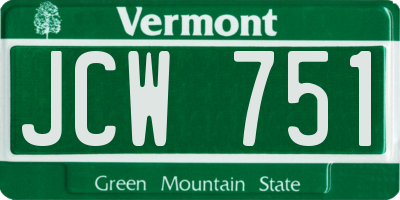 VT license plate JCW751