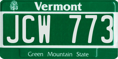 VT license plate JCW773
