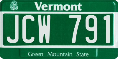 VT license plate JCW791