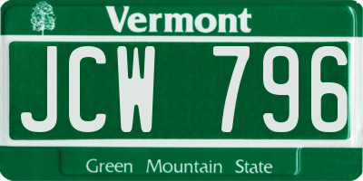VT license plate JCW796