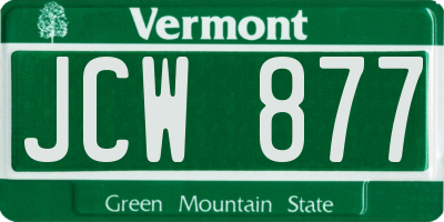VT license plate JCW877