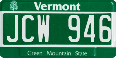 VT license plate JCW946