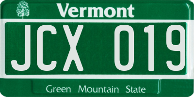 VT license plate JCX019