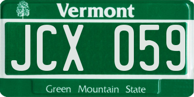 VT license plate JCX059