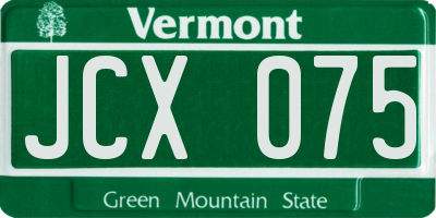 VT license plate JCX075