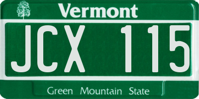 VT license plate JCX115