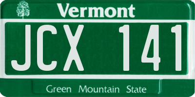 VT license plate JCX141