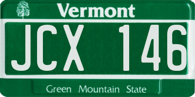 VT license plate JCX146