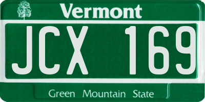 VT license plate JCX169