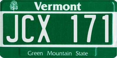 VT license plate JCX171