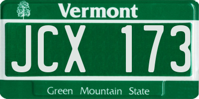 VT license plate JCX173