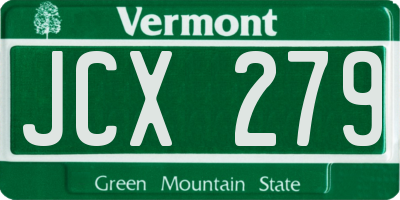VT license plate JCX279