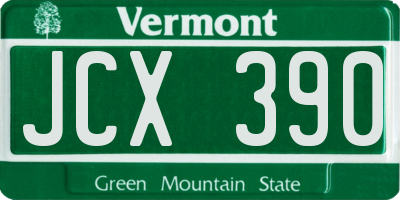 VT license plate JCX390