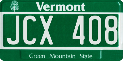 VT license plate JCX408