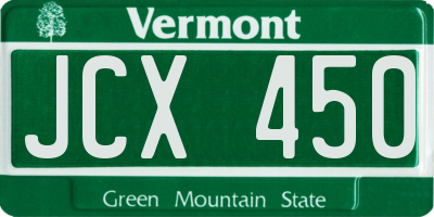 VT license plate JCX450