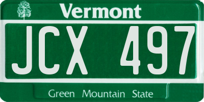 VT license plate JCX497