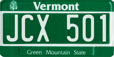 VT license plate JCX501