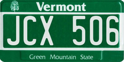 VT license plate JCX506