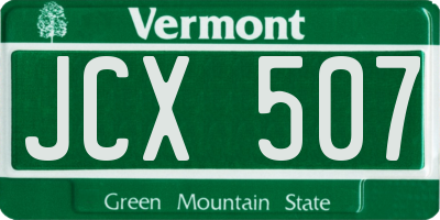VT license plate JCX507
