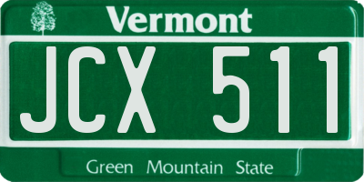 VT license plate JCX511