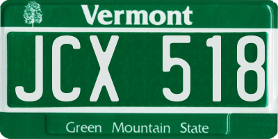VT license plate JCX518