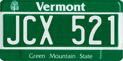 VT license plate JCX521