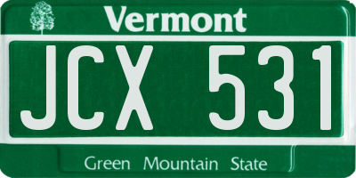 VT license plate JCX531